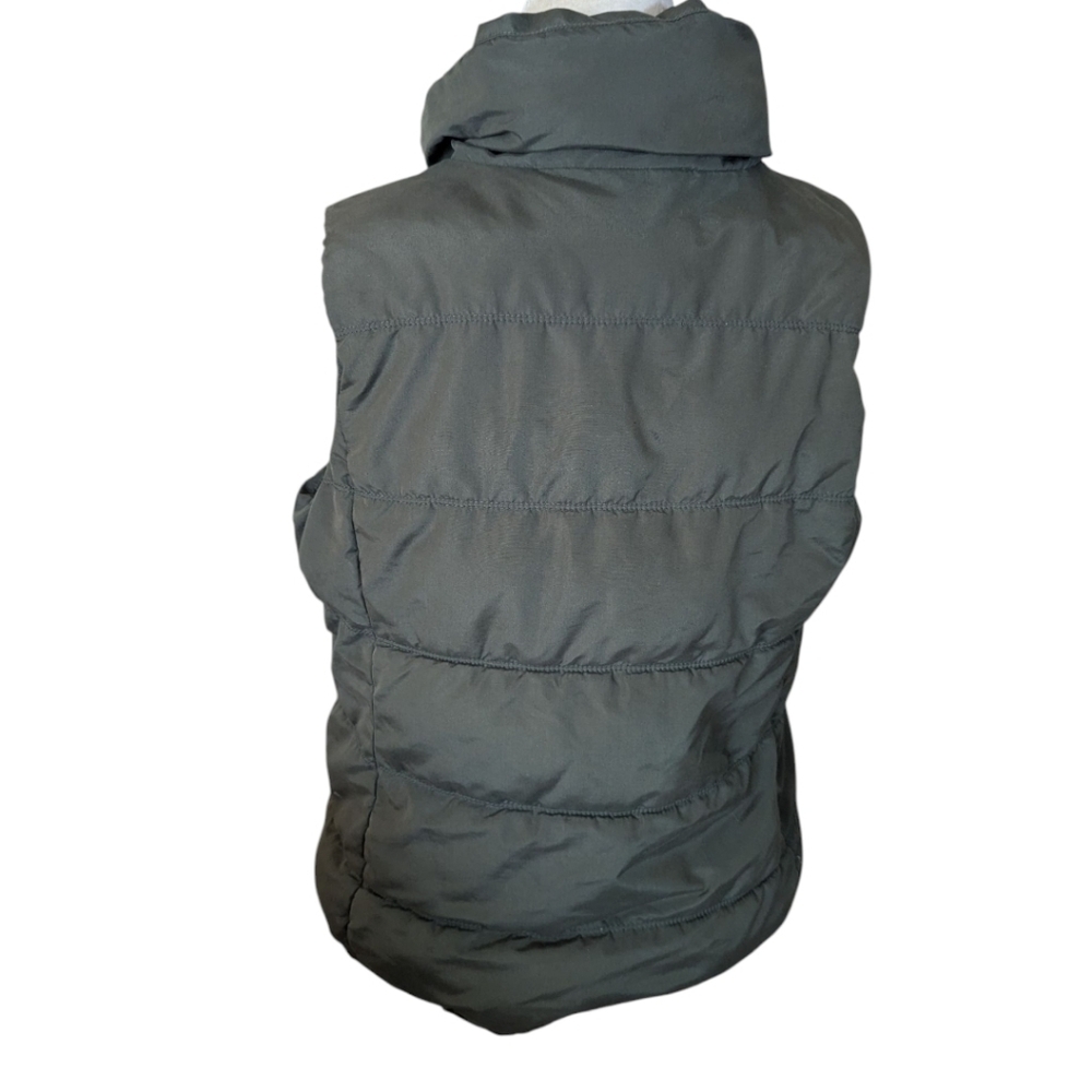 Olive Green Puffer Vest Old Navy Zip Up Fleece Lined Outdoors Sz L - Picture 5 of 9